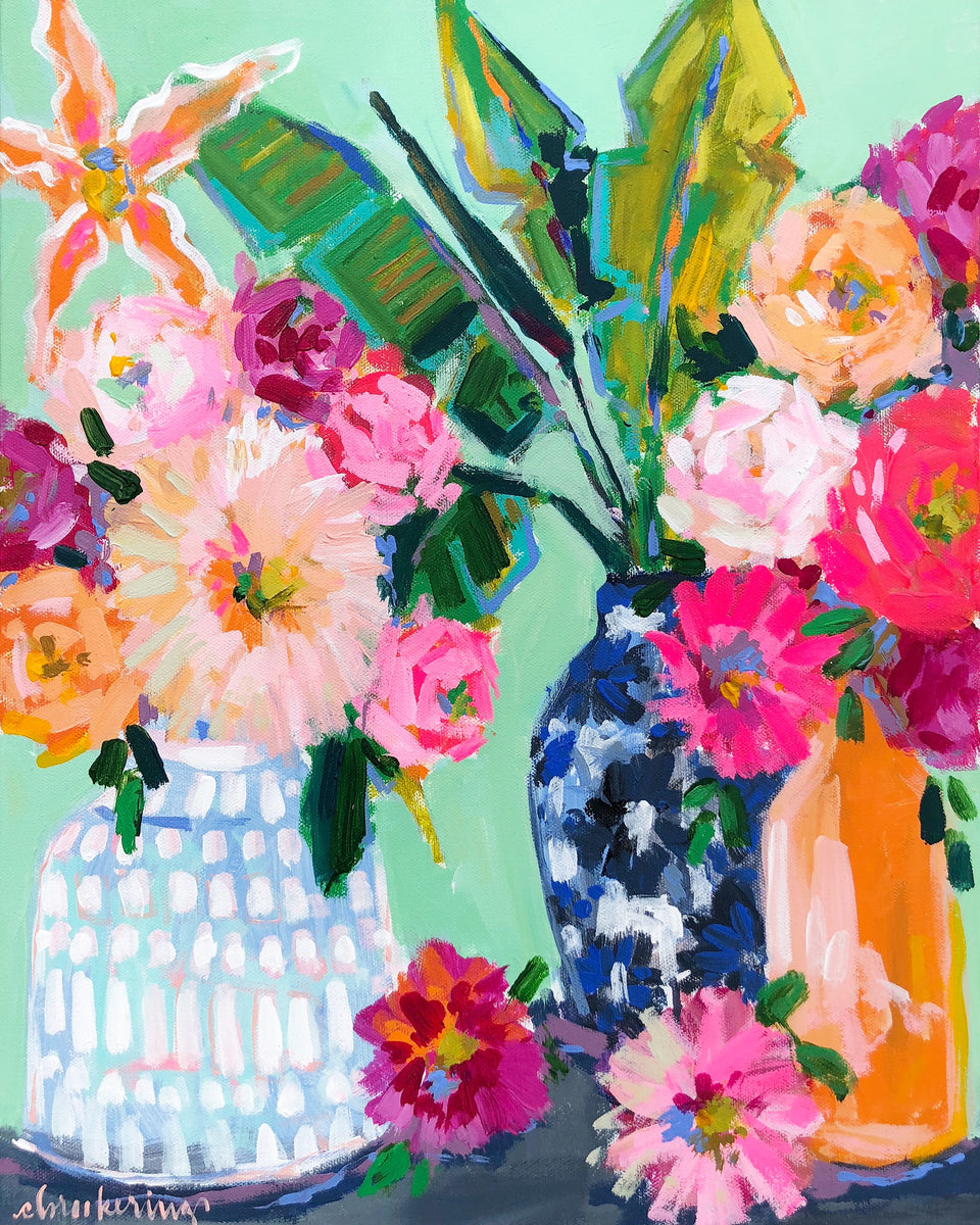 Banana Palms and Peonies – C. Brooke Ring